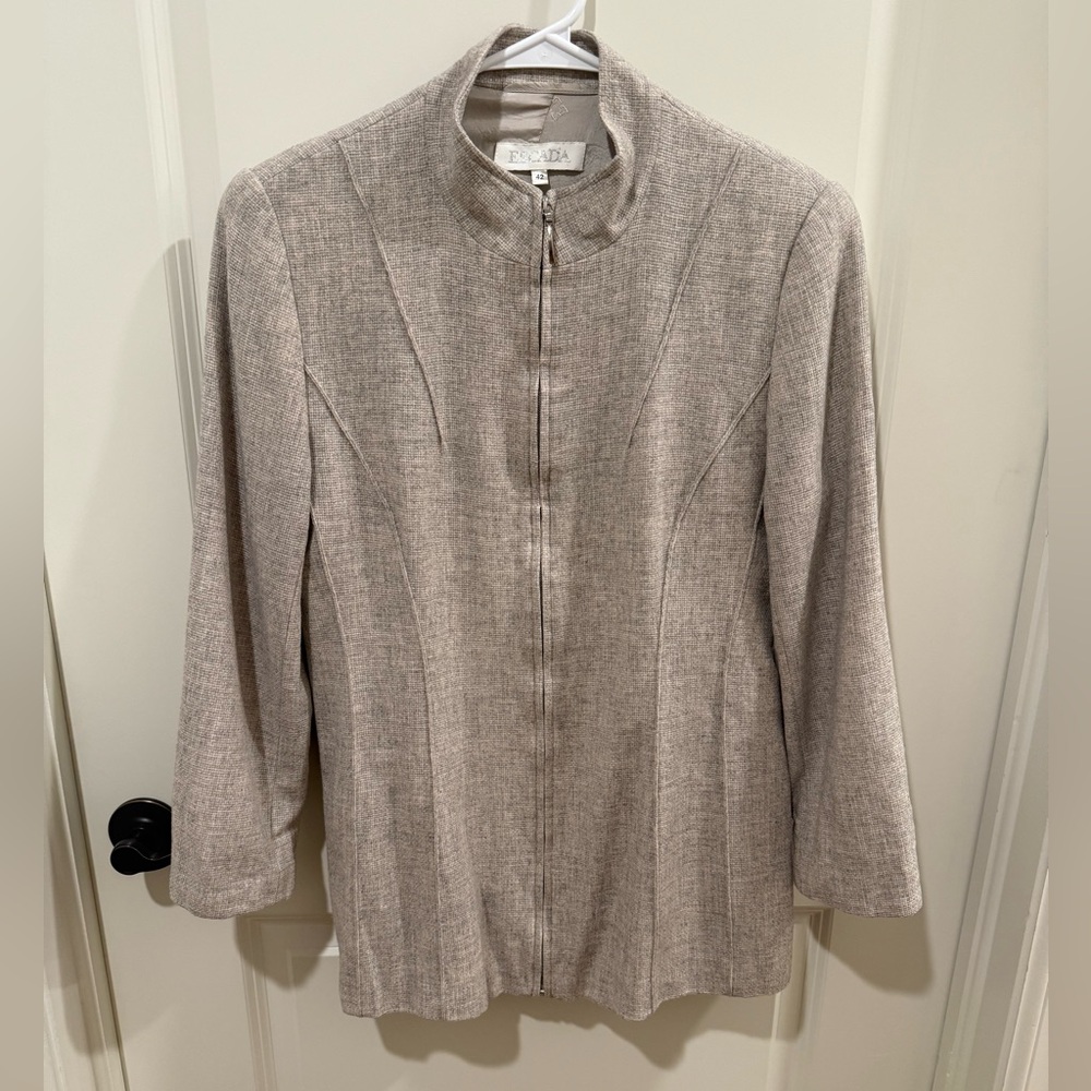 Escada Wool Cashmere Blend Full Zip Jacket Size 42